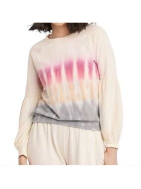 Knox Rose Cream Sweatshirt with Pink, Yellow & Gray Tie-Dye NWT size S